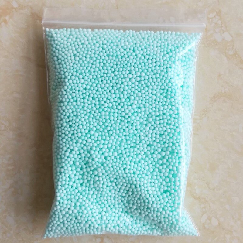 2-3.5mm 16000 stk diy slime bolde ikke blødende farve skumperler slim leverer fyldstof til akvarium dekoration legetøj: Grøn 14g 2-3.5mm l