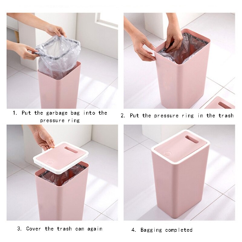 Bin Nordic Dustbin Plastic Waste Bin Home Office Trash Can Garbage Bin Dust Bin Plastic Storage Bucket