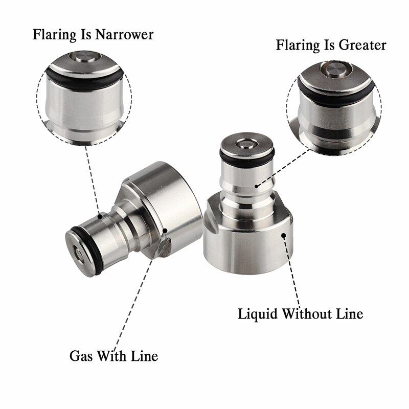 Adapter i rustfrit stål fadkobling fpt 5/8 gevind kuglelås hurtig frakobling konverteringssæt gas- og væskeposter til hjemmebrygning