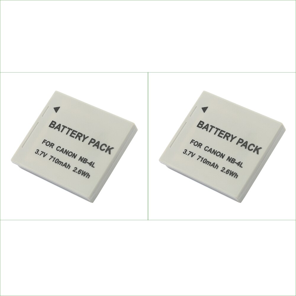 NB-4L NB4L NB 4L Digital Camera Battery + Charger For Canon IXUS 30 40 50 55 60 65 70 75 130 80 IS, 100 IS PowerShot SD200 SD300: 2PC Battery