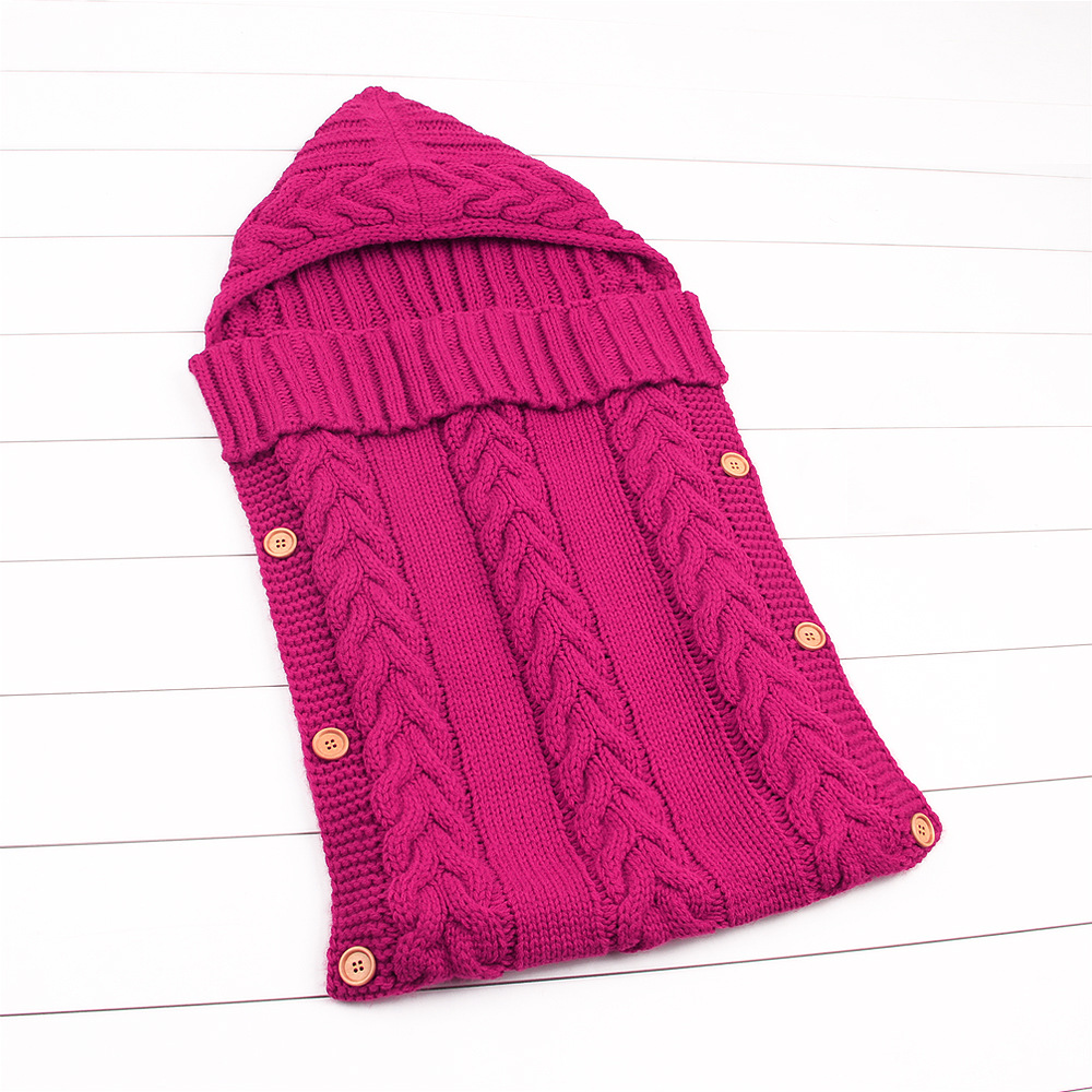 Pasgeboren Baby Winter Kinderwagen Wrap Deken Voetenzak Warm Gebreide Haak Inbakeren Anti-Kick Slaapzakken Peuter Baby Slaap Zak: 14