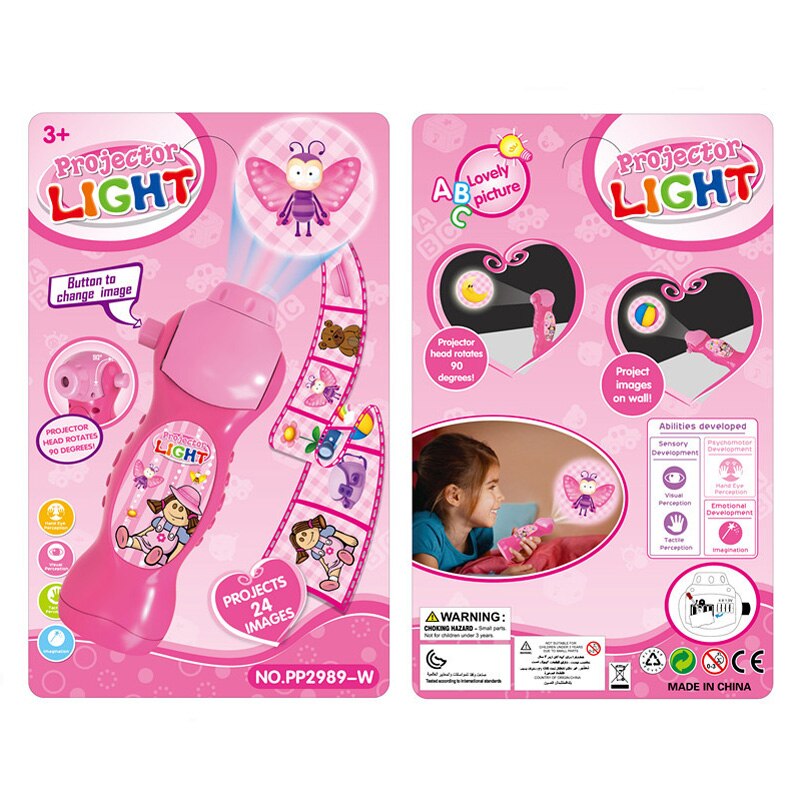 Balleenshiny Kinderen Cartoon Projectie Zaklamp 24 Patronen Vroege Onderwijs Slides Led Verlichting Speelgoed Projector Kids Speelgoed: 3