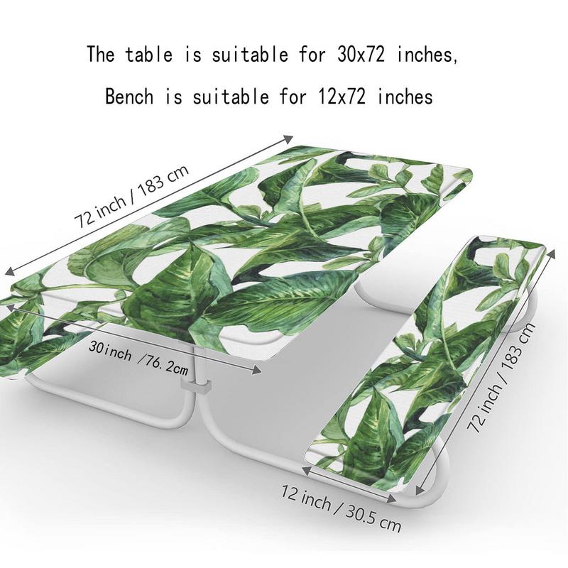 Picknicktafel en bankhoezen 3 stuks Stijlvolle picknicktafelkleden Picknickbankhoezen Mooie waterdichte elastische tafelkleden voor