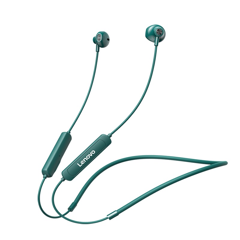 Lenovo-auriculares inalámbricos SH1 originales, cascos con Bluetooth 5,0, IPX5 resistentes al agua, magnéticos, con banda para el cuello, deportivos: Verde