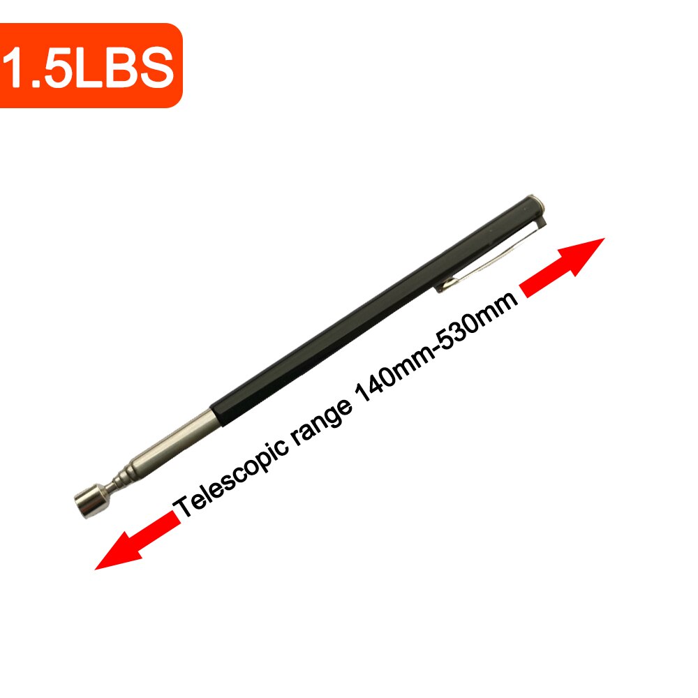 Mini bærbar teleskopisk magnetisk magnet penn plukke opp verktøy uttrekkbar pickup stang pinne for å plukke opp mutter bolt skruer praktisk verktøy: 1.5 lbs ingen lys a