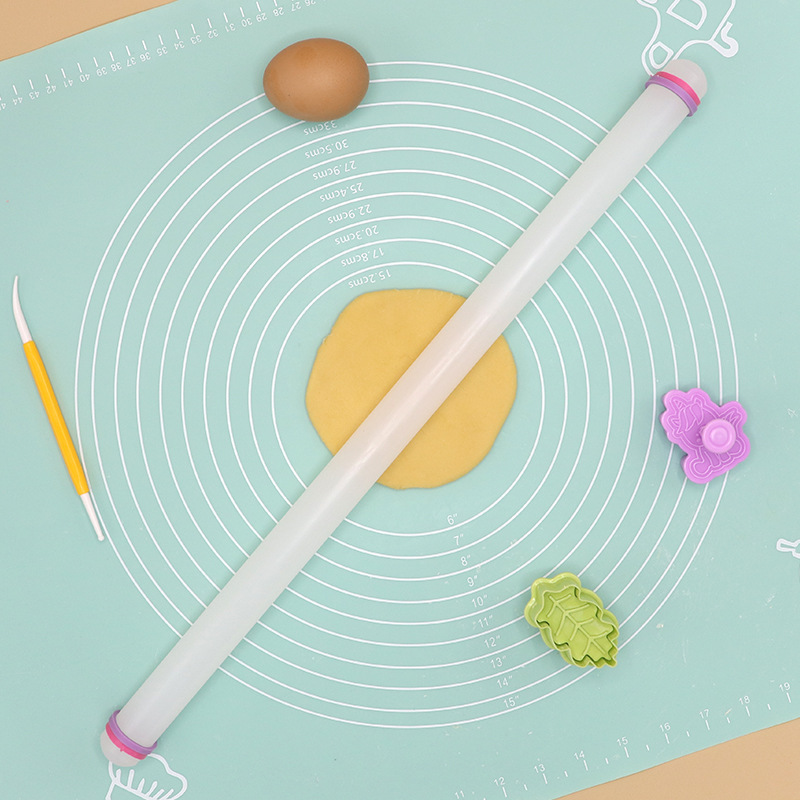 23/33/45/50Cm Plastic Deegroller Keuken Taart Bakken Tool Pp Non Stick Oppervlak Stok omcirkeld Huishoudelijke Suiker Deeg Rolling Mach: Army Green