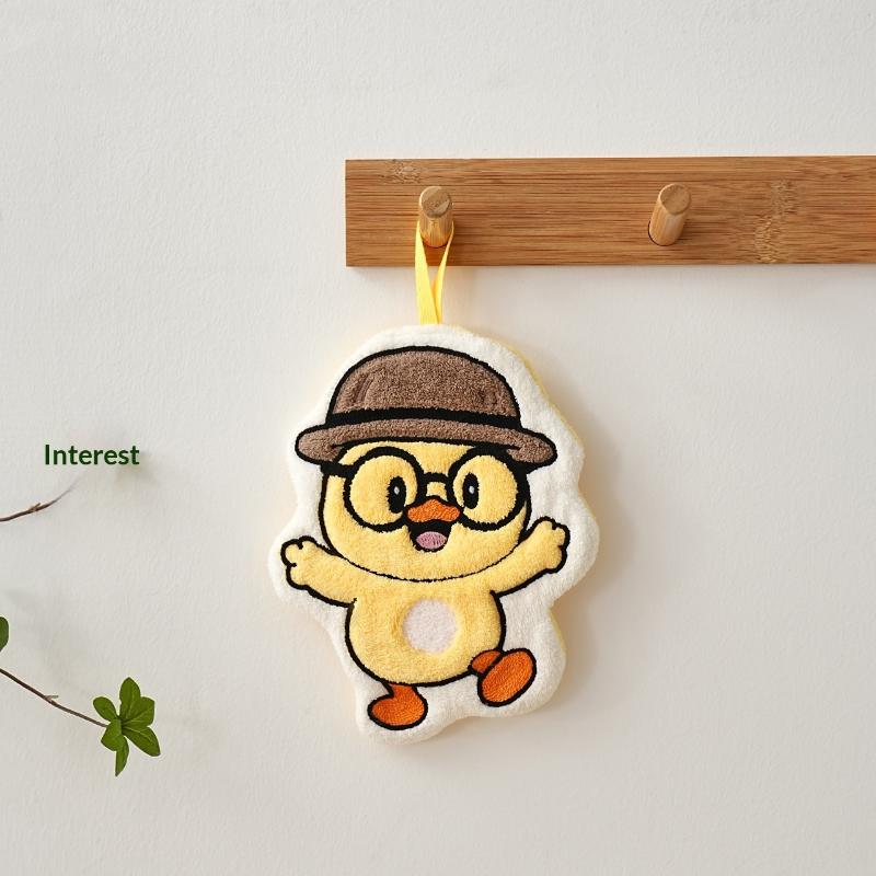 Handdoeken Leuke eend hangende handdoek Keuken Badkamer Gans Badbal Zachte absorberende microvezeldoek Cartoon kinderhanddoeken: groen