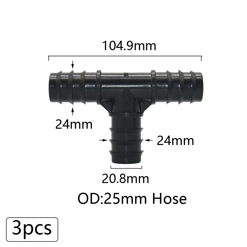 Plastic Hose Barb Connectors 16/20/25mm Pe Tube Tee Elbow Cross End Plug Reducing Coupler Drip Irrigation Fitting 1/2 3/4 1": light yellow