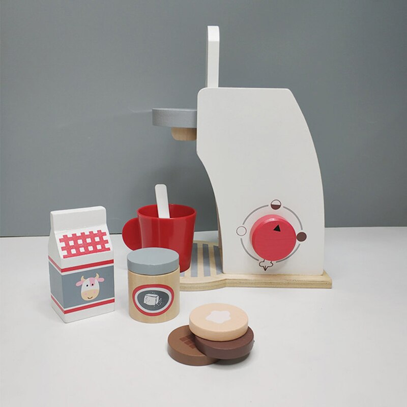 Kids Houten Pretend Play Sets Simulatie Broodroosters Brood Maker koffie machine Blender Bakken Kit Game mixer Keuken rol speelgoed: 769142