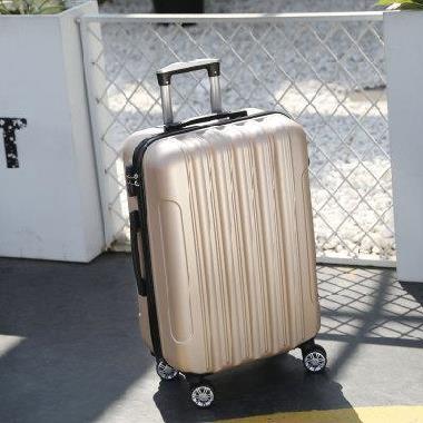 Maleta de avión de 20 pulgadas unisex, Maleta de viaje a la cuadrada, caja de ordenador: Champagne