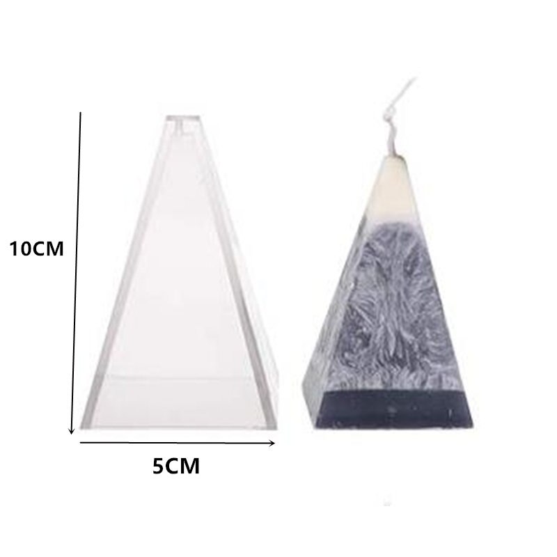 5 stilarter plast diy lysforme søjle pyramide cylinder firkantet sekskant duftlys gør form håndlavet sæbe: Pyramide