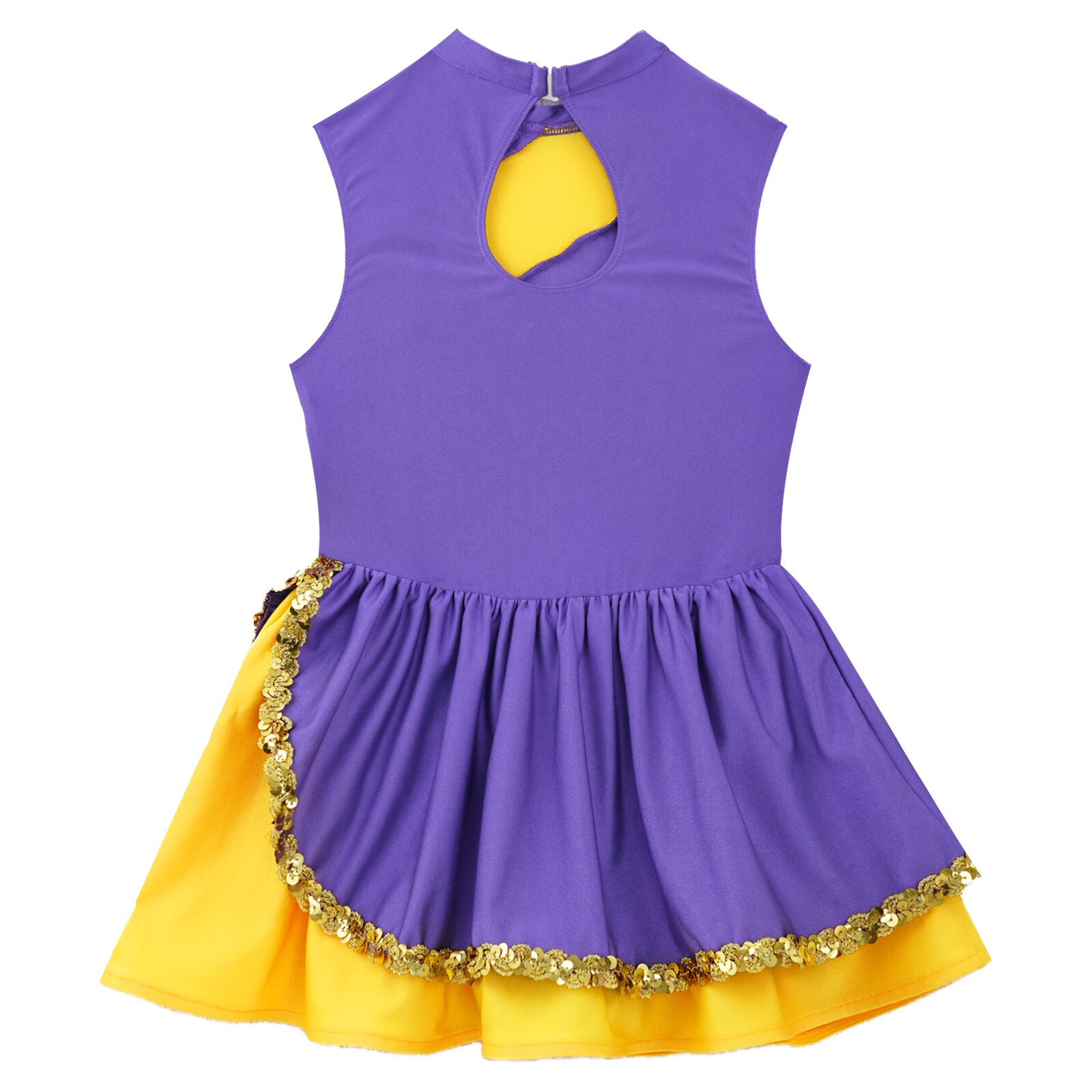 Kids Cheerleading Uniform Dress Children Cheerleader Costume Sequins Girls Dancewear for Performance Compettion Cheerlead Dress