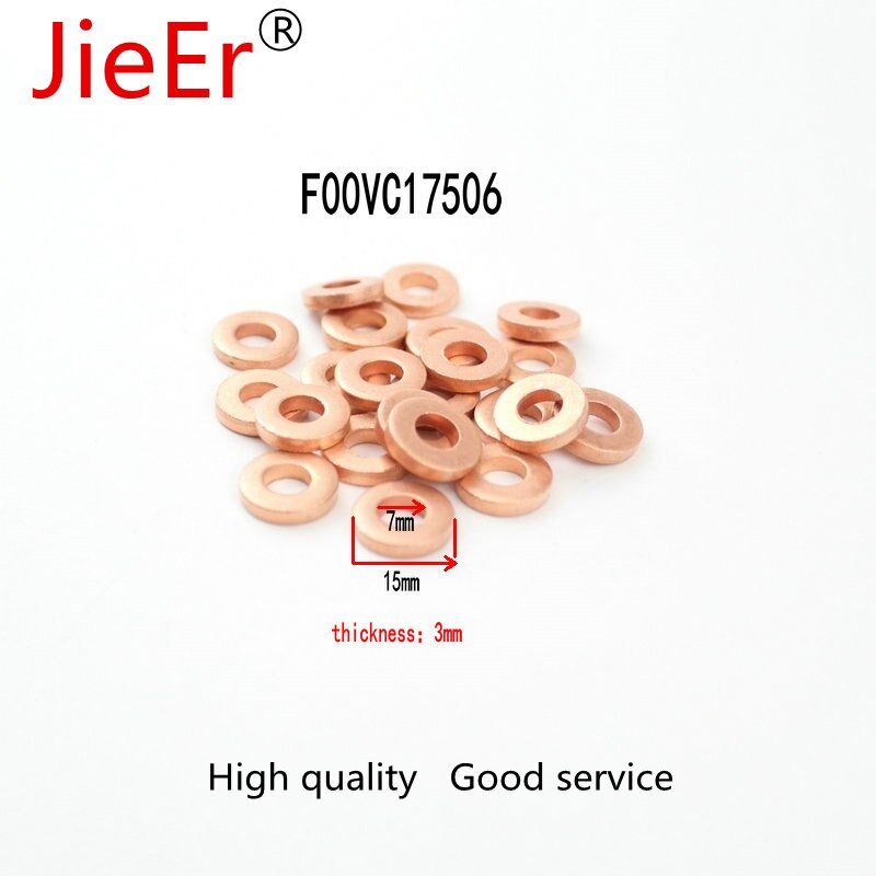10 teile/los F00VC17506 (7mm * 15 *** 3mm) KUPFER Unterlegscheibe F 00V C17 506 Auto Injektor Ersatzteile Kupfer Shim