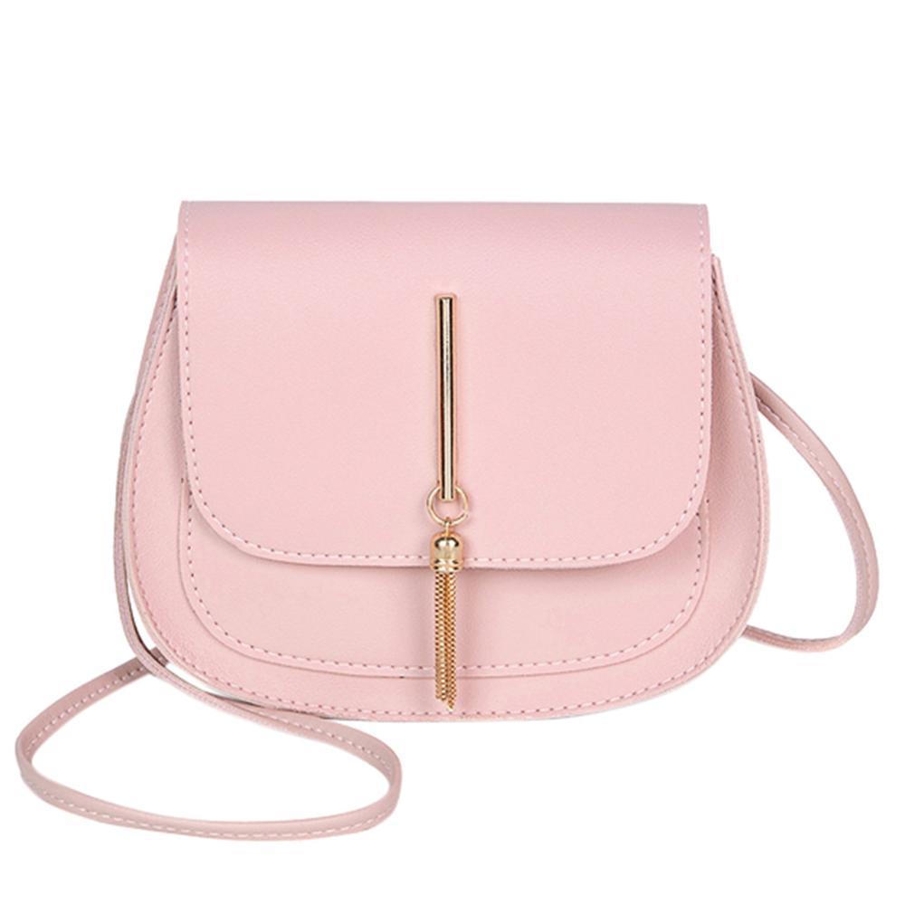 Borse a tracolla moda per donna 2022 nappa borsa a tracolla in pelle tinta unita stile semplice borsa a tracolla da donna bolso mujer: Pink