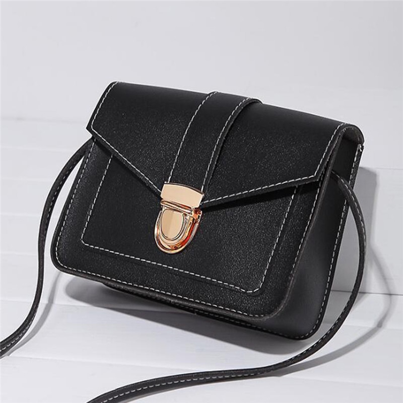 Womens Girl Lady Leuke Mini Crossbody Schoudertas Pu Lederen Dames Hand Tassen Portemonnee Handtas Bolsas Feminina: black-3