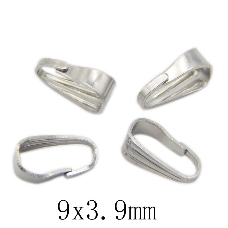 50pcs 304 Stainless Steel Snap Bail Hook Pinch Clip Pendant Connectors for Necklace Jewelry DIY Craft Making: L