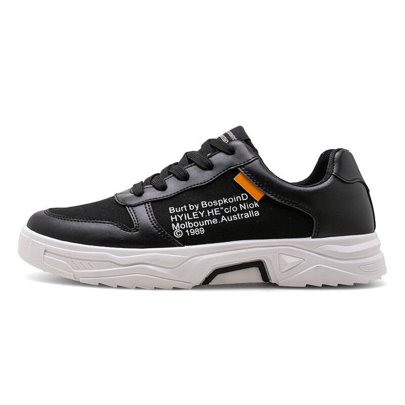 Sneaker Men Classic White Shoes Comfortable Skateboarding Shoes Wear Men's Shoe Breathable Casual Shoes Zapatos De Hombre: Black / 9.5