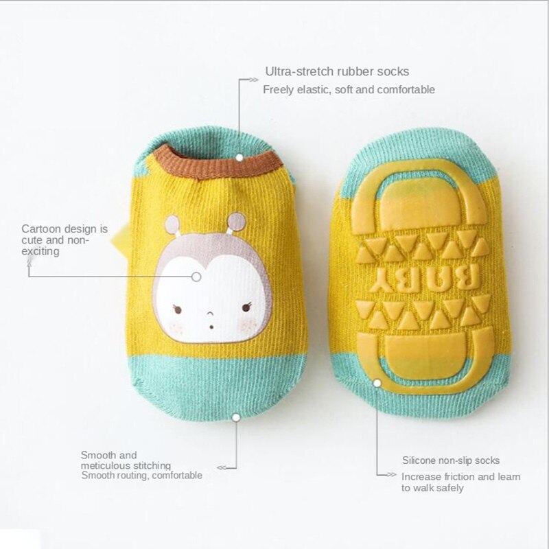 Baby Socks With Rubber Soles Infant Sock Newborn Spring Autumn Children Floor Socks Anti Slip Soft Sole Sock
