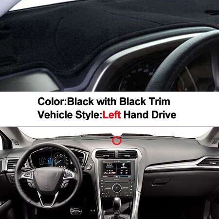 Cubierta interior para salpicadero de coche, tapete, capa, 2 capas, para Ford Fusion / Mondeo LHD RHD: LHD Black