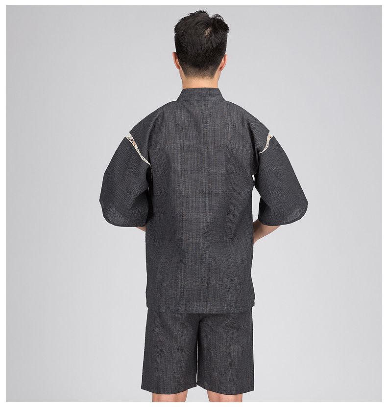 Sommer mænd bomuld yukata kimono jakkesæt mænd japan traditionel pyjamas sæt mandlig japansk traditionel pyjamas sæt 061601: 1 / Xl