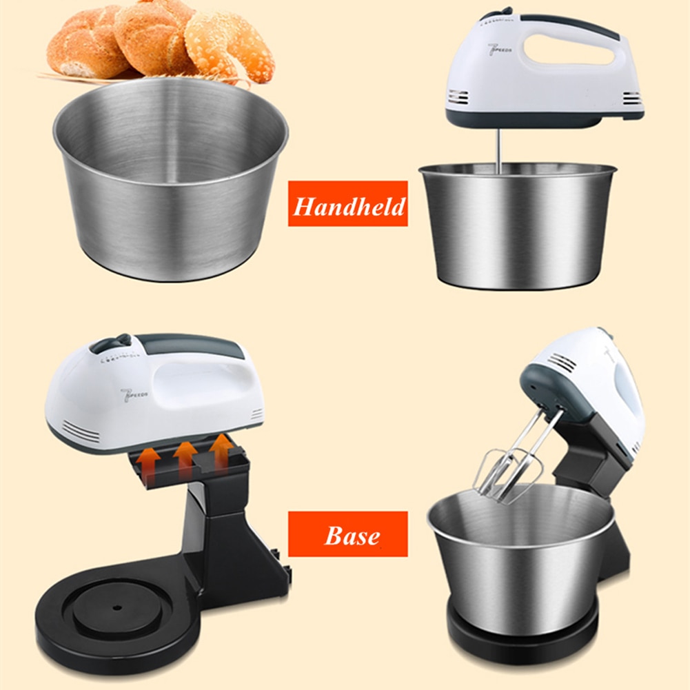 7 Speed Electric Kitchen floor flour Planetary Pizza Dough Stand Mixer Food Processor for Cake Bread with Bowl Cover hook whisk