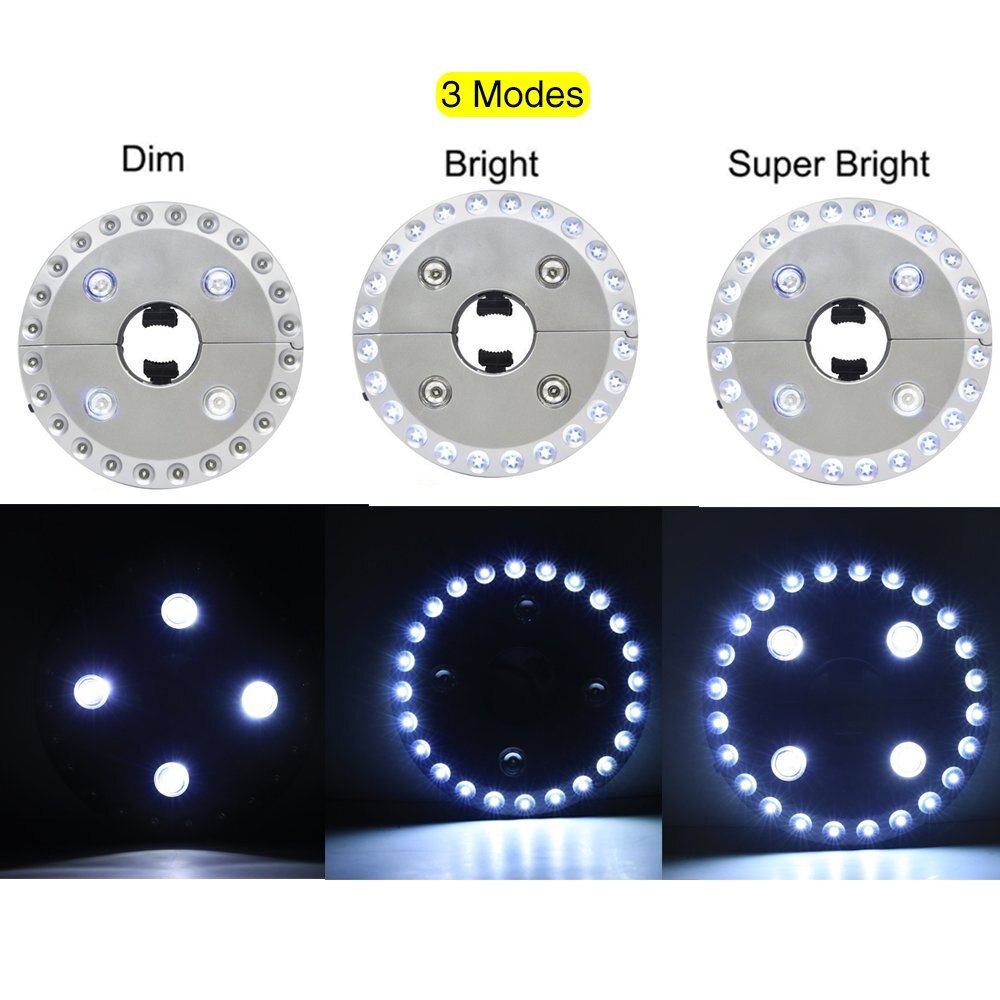 Veilleuses lumineuses superbes de 28 LED avec la lampe à piles de poteau du crochet 4AA pour des parapluies