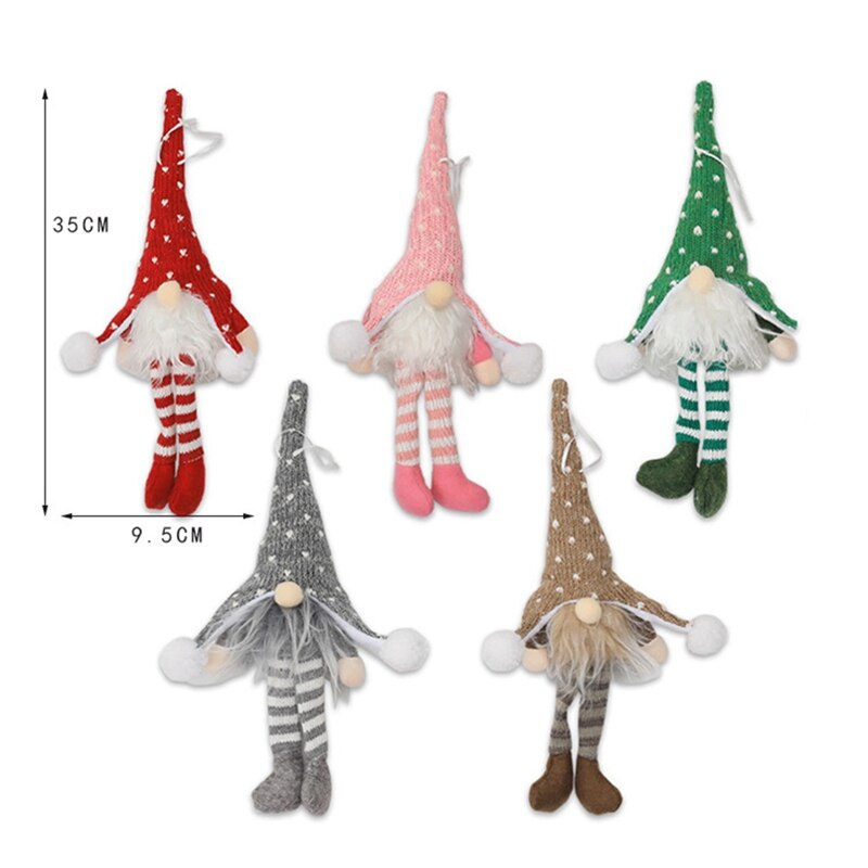 2 Pcs Christmas Tree Hanging Handmade Christmas Decorations LED Chandelier, Door or Window Decoration, Brown & Green