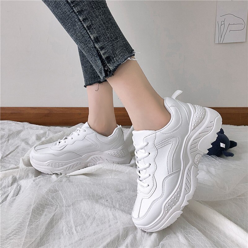 nueva primavera y otoño señoras casual zapatos Harajuku rebelde ancho zapatillas grandes zapatos de mujer: 6