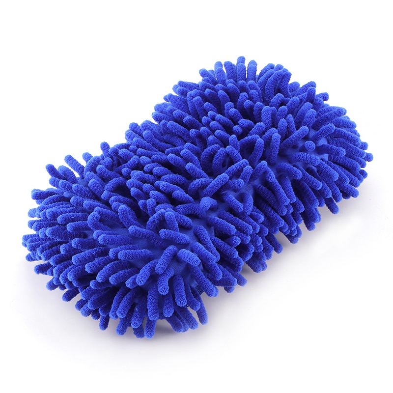 1pc super bilvaskehansker multi-purpose bilvask utstyr bil hånd mykt håndkle mikrofiber chenille bil rengjøring svamp blokk