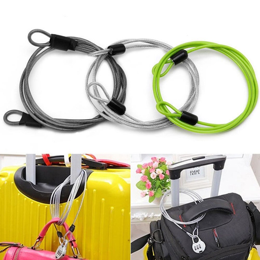 100cm X 2mm Cycling Sport Security Loop Cable Lock Bikes Bicycle Scooter U-Lock Mini Security Loop Cable Lock Cycling Accessory