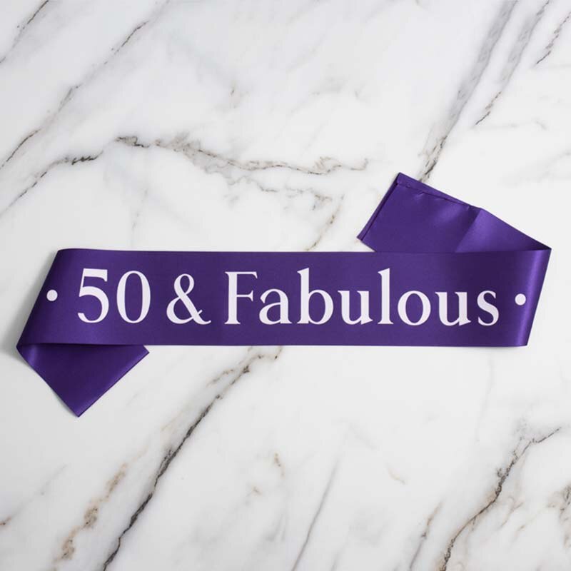 50 and Fabulous Sash Happy 50th Birthday Satin Sash 50th Birthday for Men Women Party Favor Parties Supplies Decoration