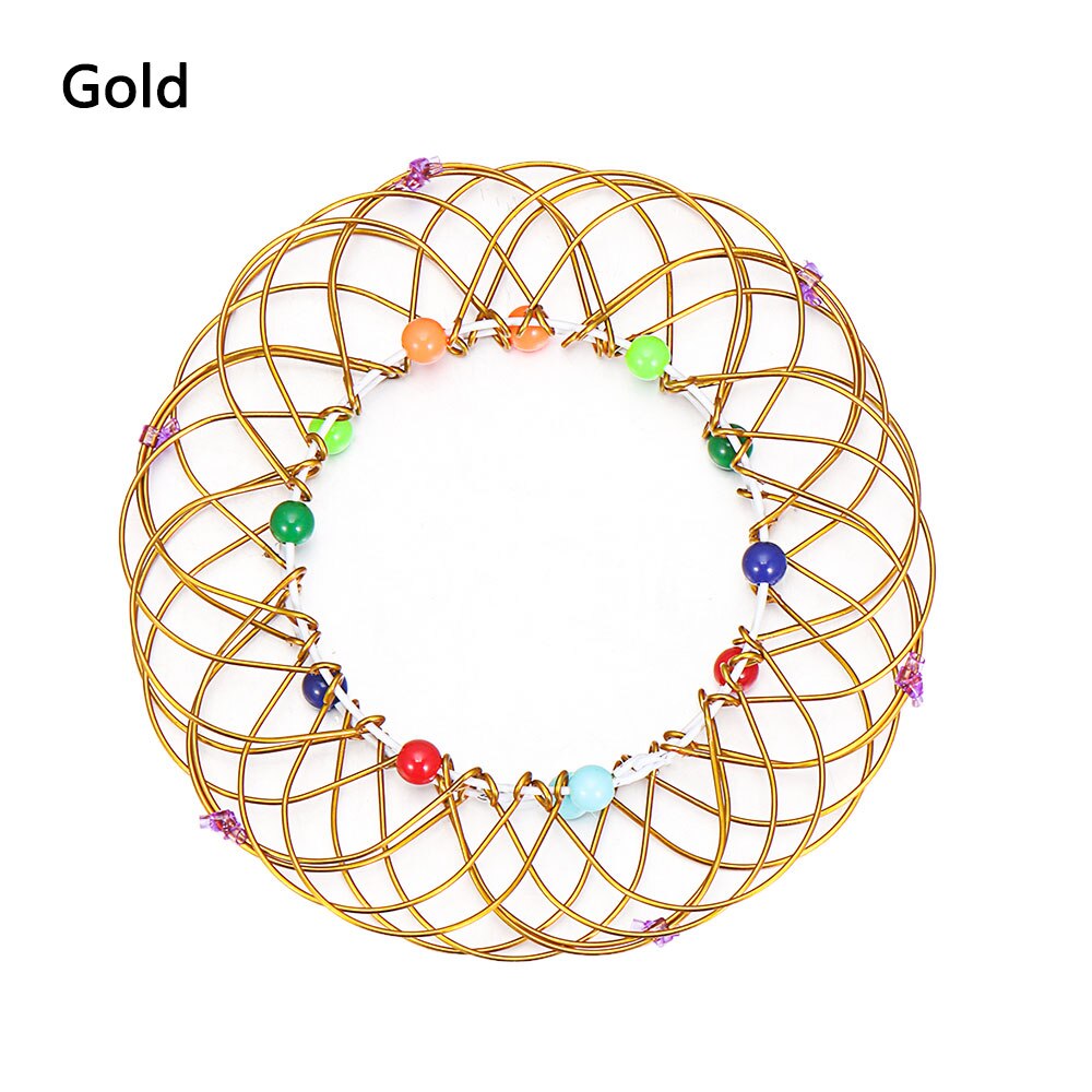 1PC Magie Mandala Blume Korb Spielzeug Mehrere Änderungen Magie Eisen Hoop Spielzeug Angst Relief Leicht zu Tragen Kreative Finger spielzeug: Gold