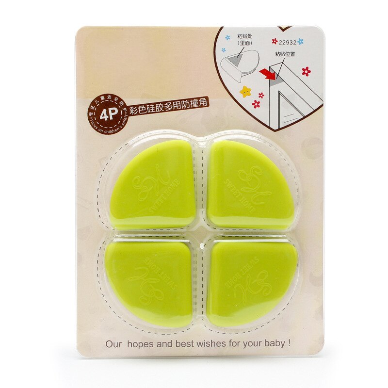 4 Stks/set Veiligheid Glazen Tafel Conner Protector Guards Voor Baby Peuter Kids Hoofd Meubels Edge Anti-Collision Bumper Pad cover: green