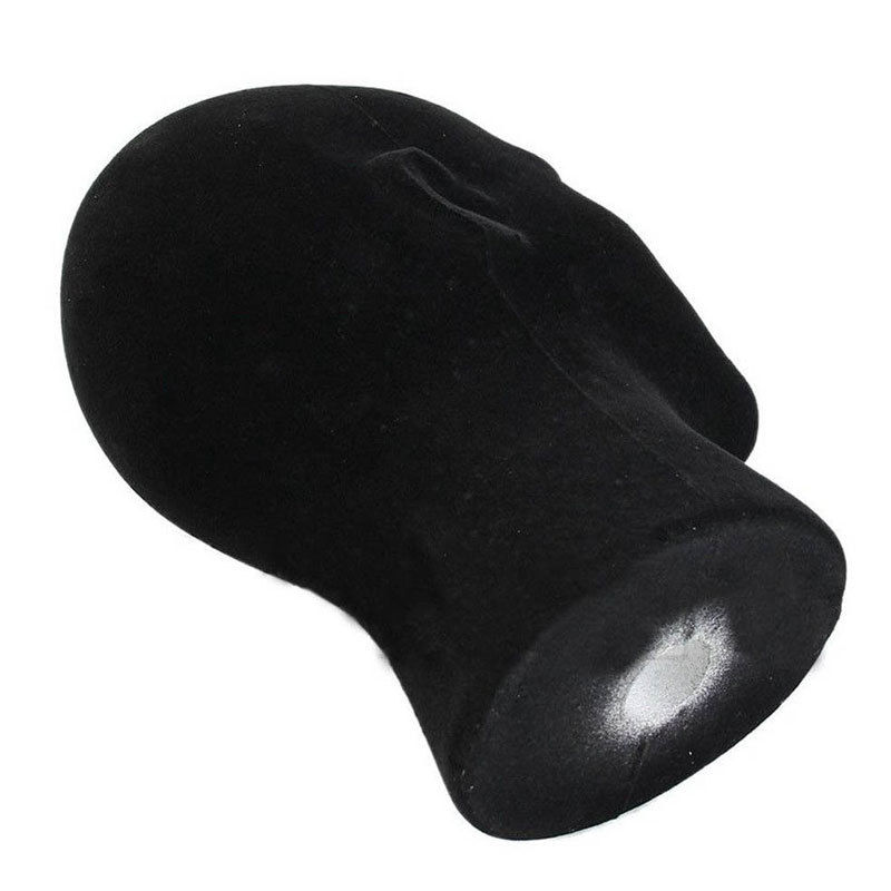 Cabeza de Peluca de poliestireno para hombre, sombreros de maniquí, gafas, maniquí de espuma, color negro