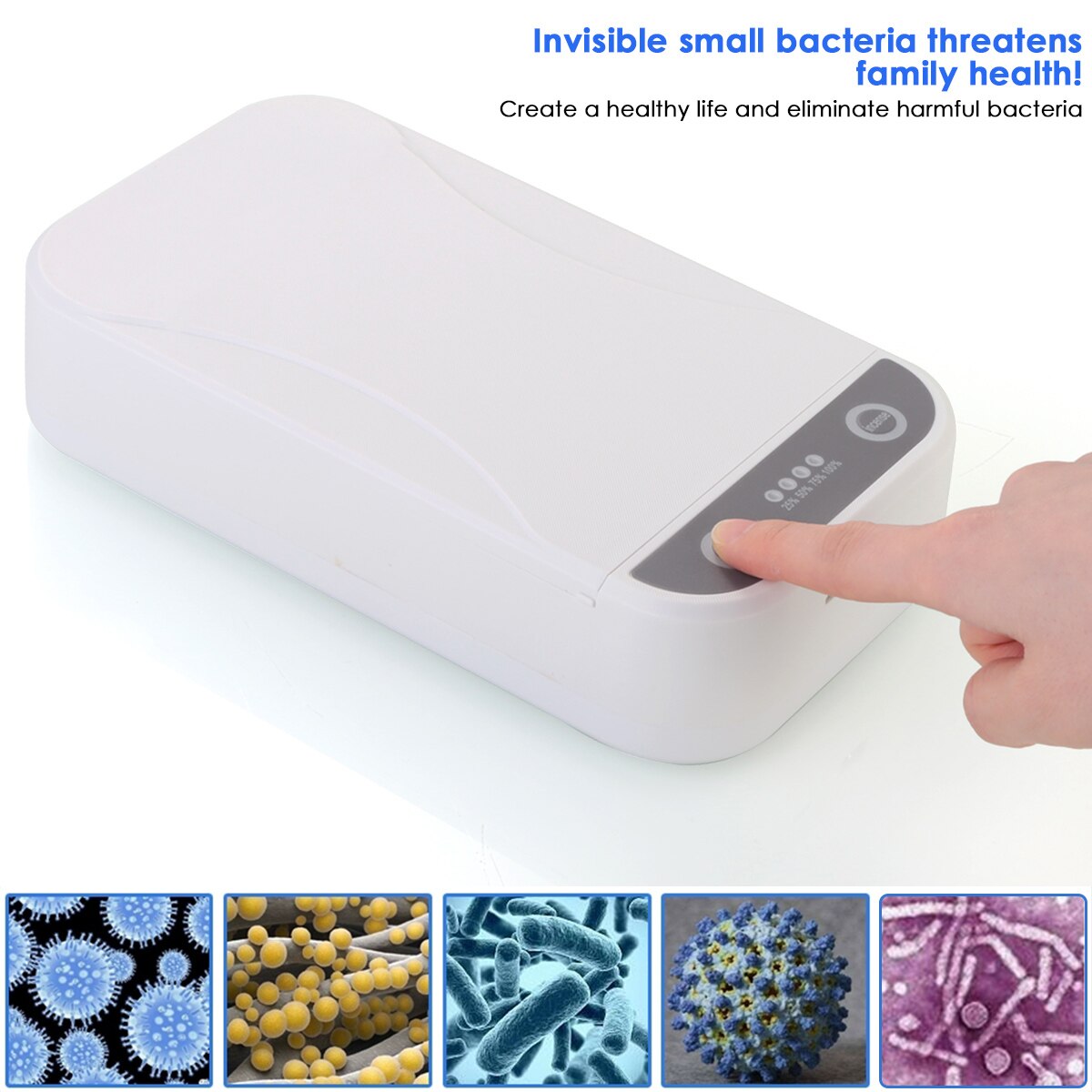 Draagbare Uv Sterilisator Mobiel Desinfectie Doos Met Usb-kabel Dual Uv Verlichting Voor Kleine Items Huishoudelijke Desinfectie Machine