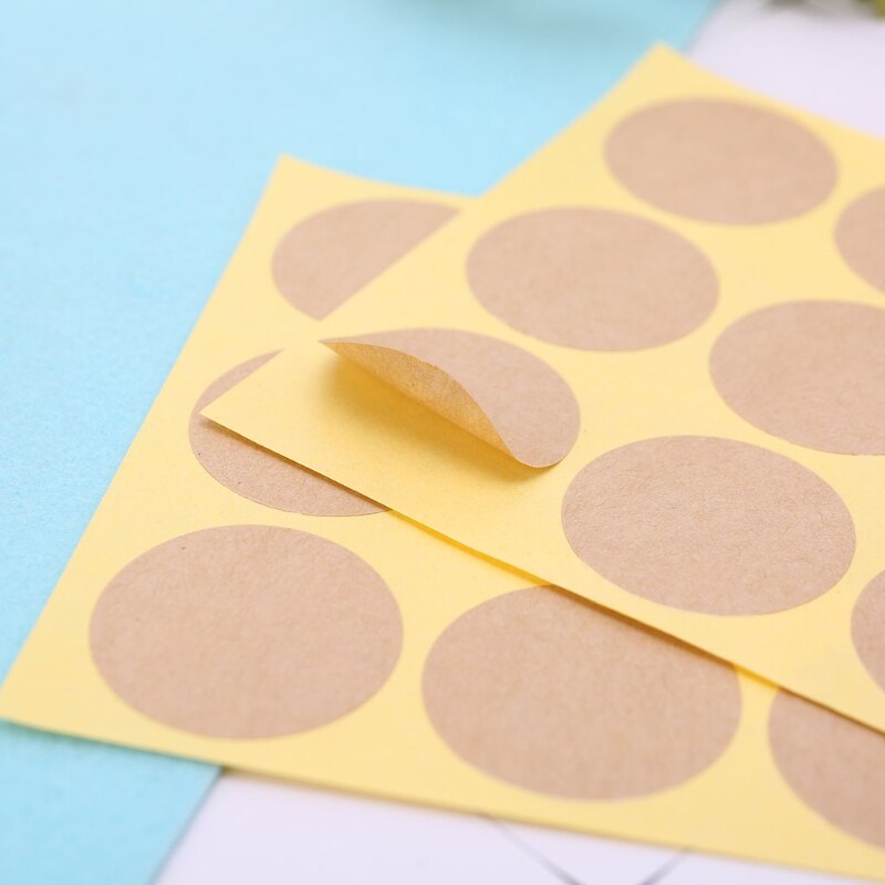 YYSD 120Pcs Blank Round Craft Packaging Seals Kraft Sealing Sticker Label Paper DIY