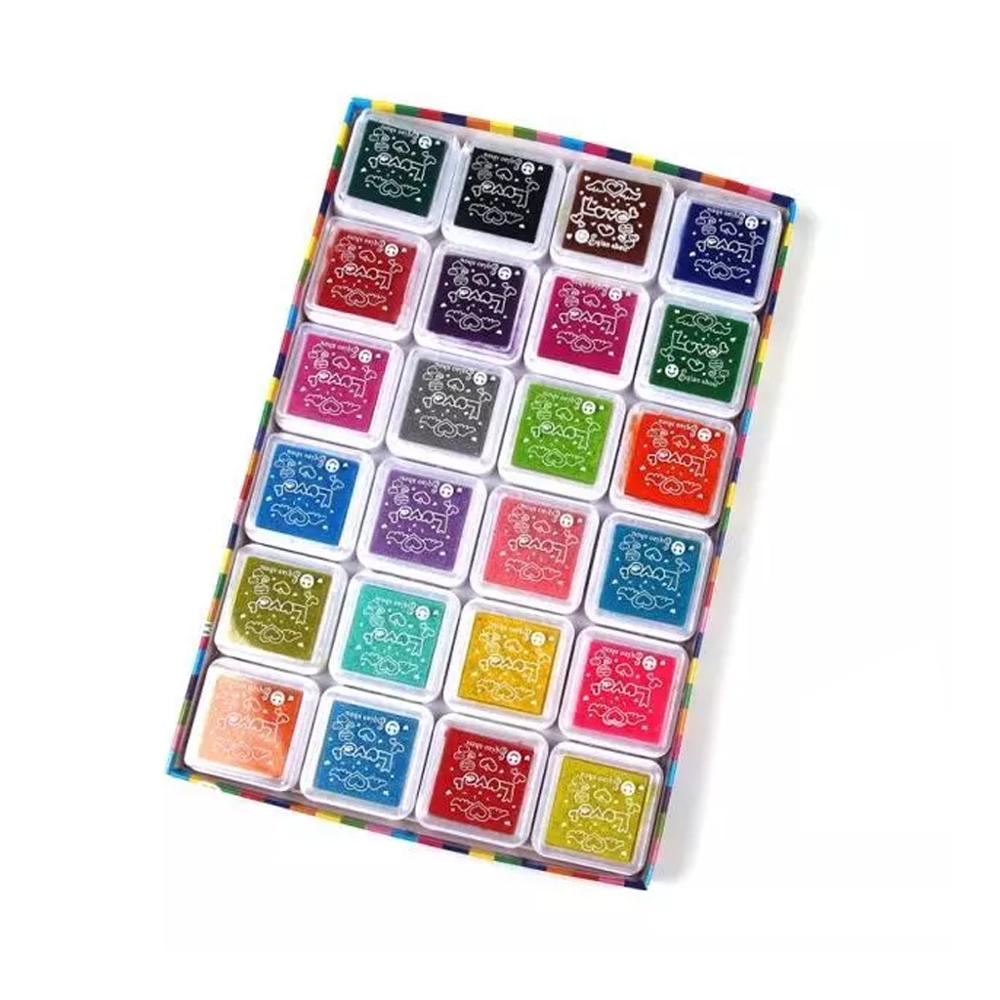 24 stk mini børn fingeraftryk maleri farverig blækpude stempel partner baby diy kunst håndværk forsegling graffiti værktøj tidligt pædagogisk legetøj