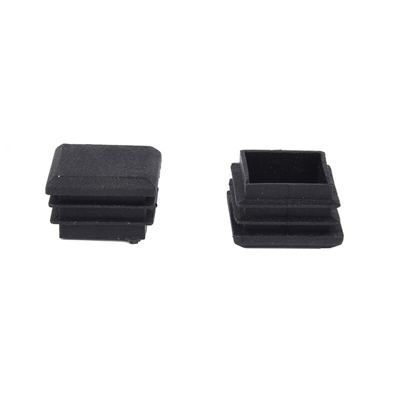 10 Uds tubo cuadrado de plástico negro insertos tapa de cierre de extremo 25mm x 25mm
