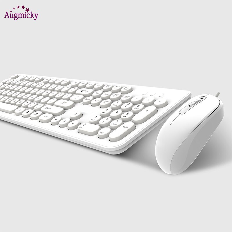 USB Wired Steampunk Vintage Gaming With Round Key Cap Multimedia Button Keyboard Keypad Mouse Combos Set