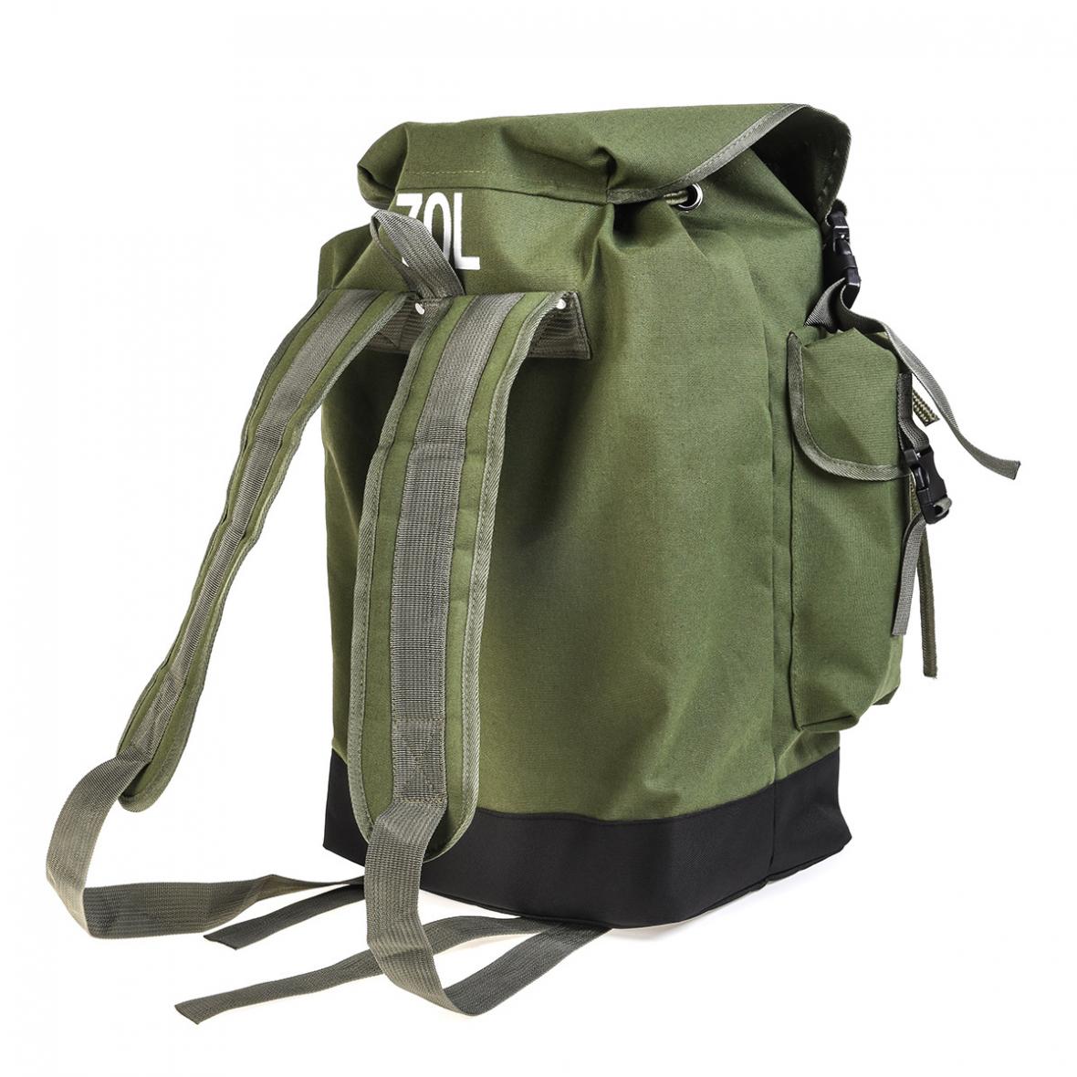 Bolsa de lona verde del ejército multifuncional de gran capacidad de 70l para pesca de carpa, mochila duradera y resistente al desgaste.