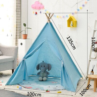 Indian Kids Wigwam For Children Games 1.35M Portable Cotton Home Tipi Folding Indoor Baby Tent Toy Teepee Original Triangle: 11