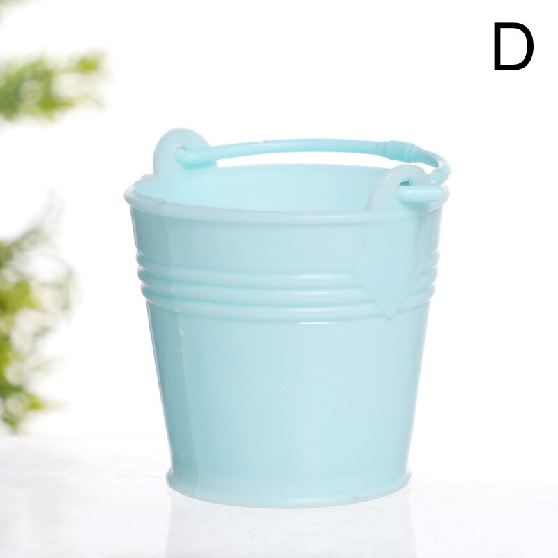 Plastic Bucket Home Decoration Ornaments Mini Crafts Desktop Storage Bucket Garden Watering Container Household Water Bucket: D