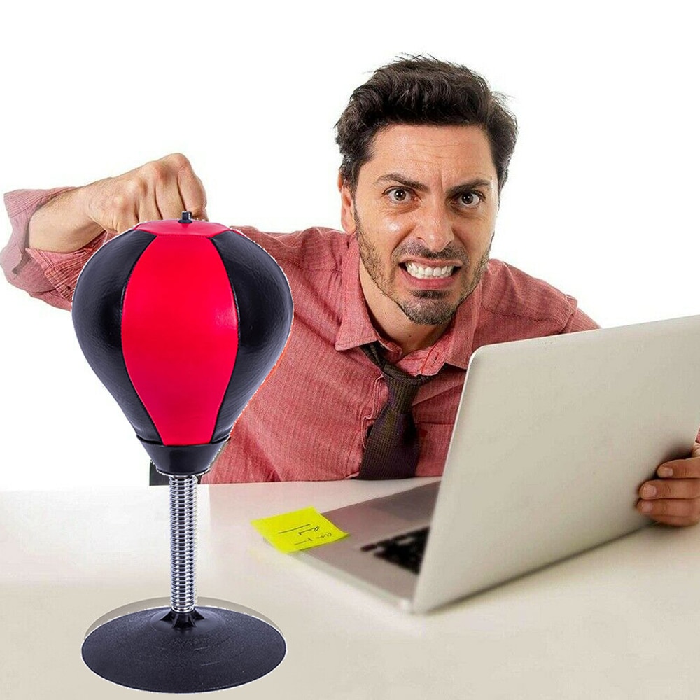 thumbnail interactive-video image 1 of Goldboy Desktop Punching Bag - Stress Relief Boxing Ball With Stand & 2 Extra Balls 1 of 6