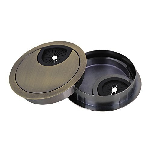 Bronze Zinc Alloy Computer Desk Table Grommet Cable Tidy Port Surface Wire Hole Cover 2PCS 60mm