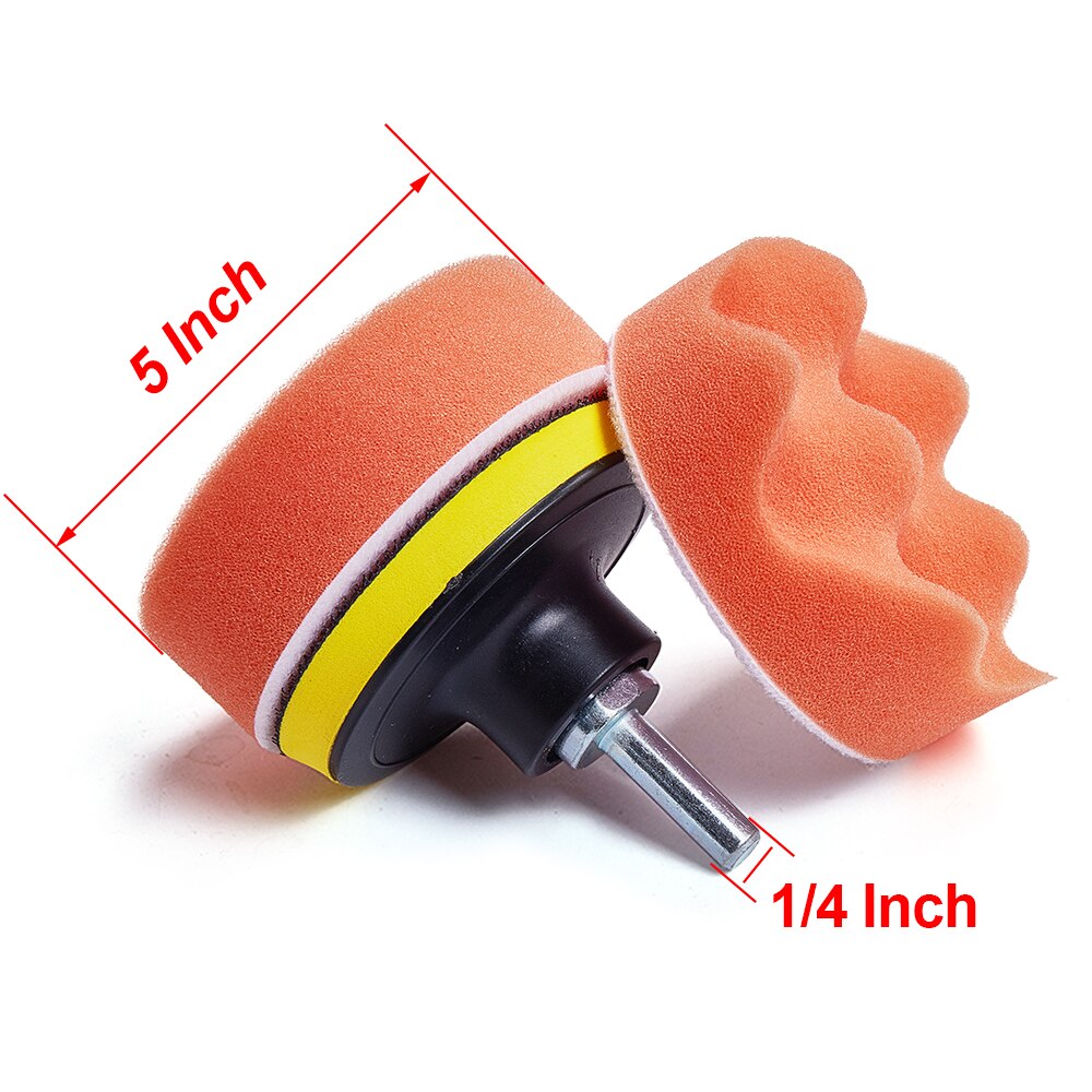 7pcs Car Polishing Pad Kit For Car polish Tool 3" Buffer Pad Set Waxing Buffing Pad Drill Set Polishing Wash Brush