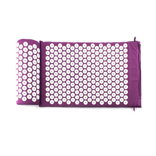 Acupressure Mat Massager Relieve Body Stress Pain Mat Natural Relief Stress Body Massage Pillow Cushion With Bag Yoga Mats: Purple 