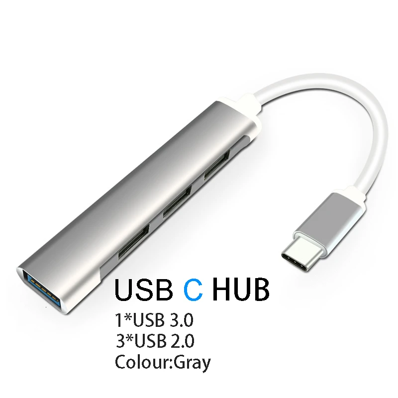 USB 3.0 Hub Voor Laptop Adapter PC Computer PD Charge Dock Station RJ45 HDMI-compatibele TF/SD-kaart Notebook Type-C Splitter: Zilver
