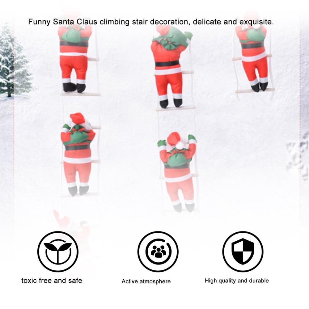 Christmas Santa Claus Climbing Stairs Christmas Tree Decoration Year Ornament Santa Claus Decor Xmas Hanging With Stair