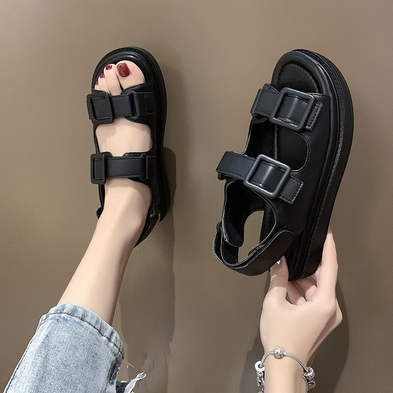 Heel Flat Sandal Shoe Female Sandals Comfort Shoes for Women Leather Summer Beach Casual Shoes Woman Sandal