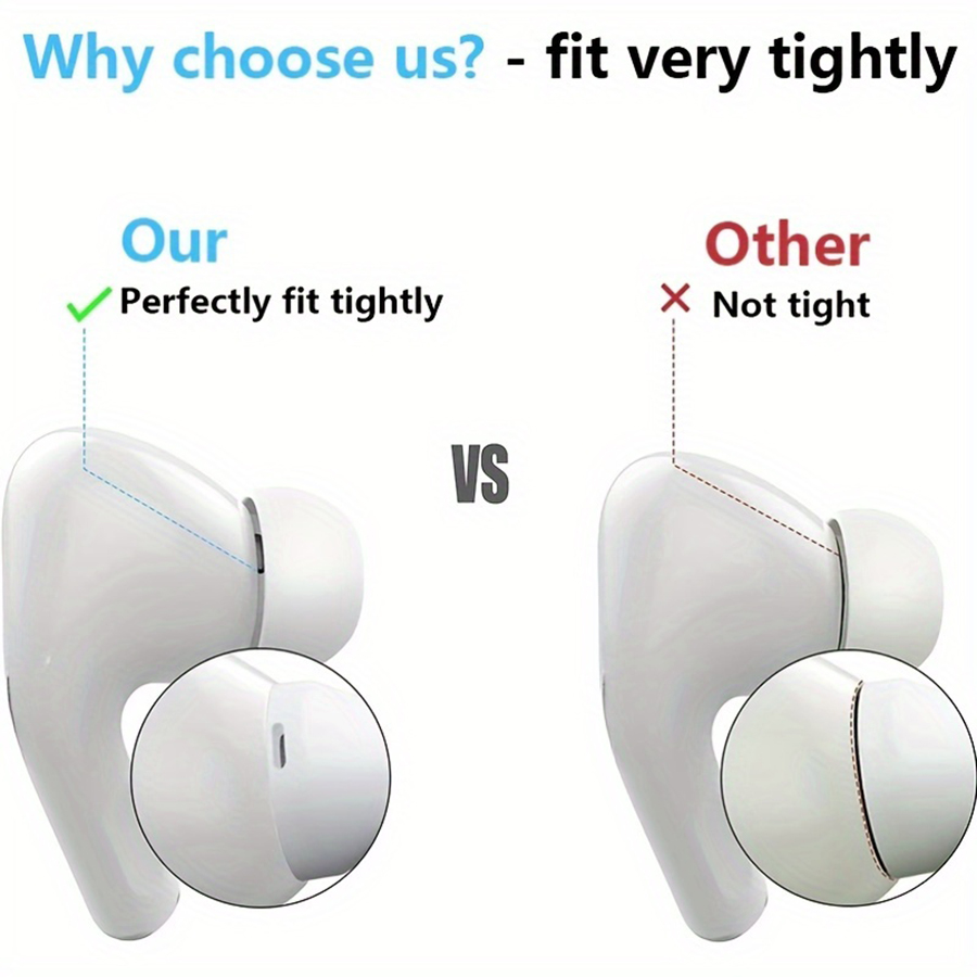 4 pares de almohadillas de silicona para los oídos y cepillo limpiador de auriculares 2 en 1, herramientas para Airpods Pro 1 2, almohadilla inalámbrica para reducción de ruido BT Earp